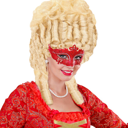 e-carnavalskleding-SYK Venetiaans oogmasker Lune rood