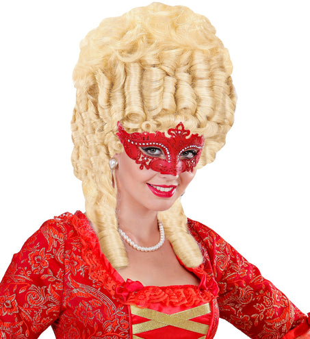 e-carnavalskleding-SYK Venetiaans oogmasker Lune rood