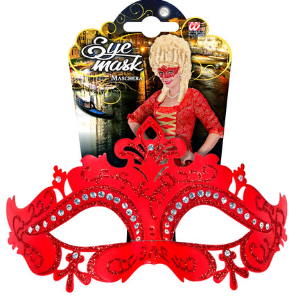 e-carnavalskleding-SYK Venetiaans oogmasker Lune rood