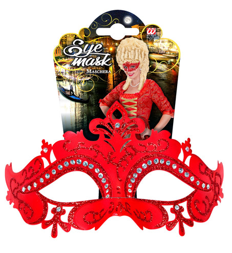 e-carnavalskleding-SYK Venetiaans oogmasker Lune rood