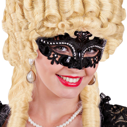 e-carnavalskleding-SYK Venetiaans oogmasker Vera zwart