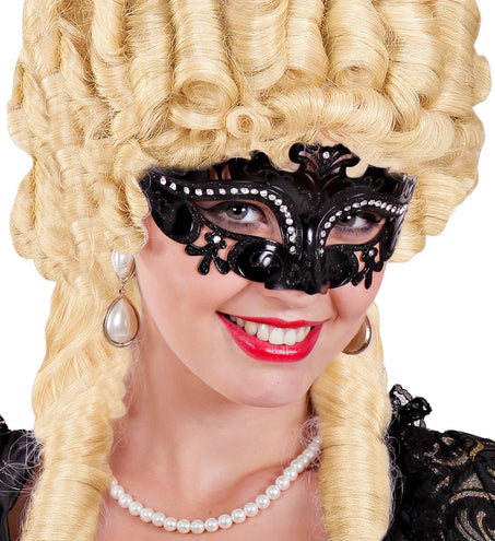 e-carnavalskleding-SYK Venetiaans oogmasker Vera zwart