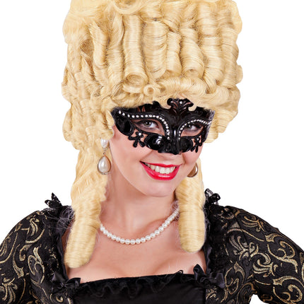 e-carnavalskleding-SYK Venetiaans oogmasker Vera zwart