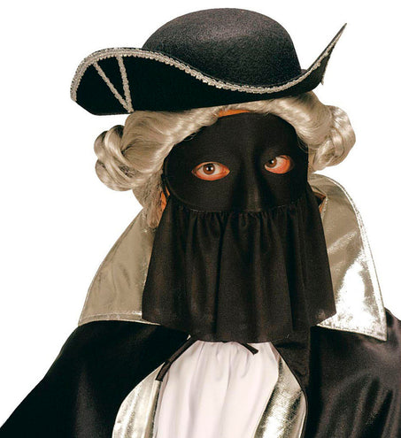 e-carnavalskleding-SYK Venetiaans oogmasker zwart met sluier