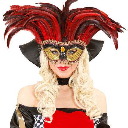 e-carnavalskleding-SYK Venetiaans verenmasker rood