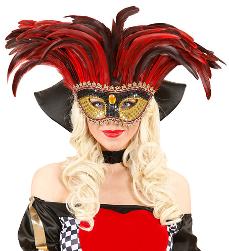 e-carnavalskleding-SYK Venetiaans verenmasker rood
