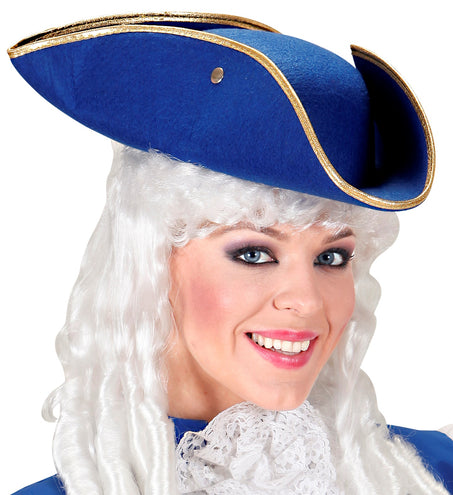 e-carnavalskleding-SYK Venetiaanse driesteek hoed blauw