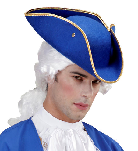 e-carnavalskleding-SYK Venetiaanse driesteek hoed blauw