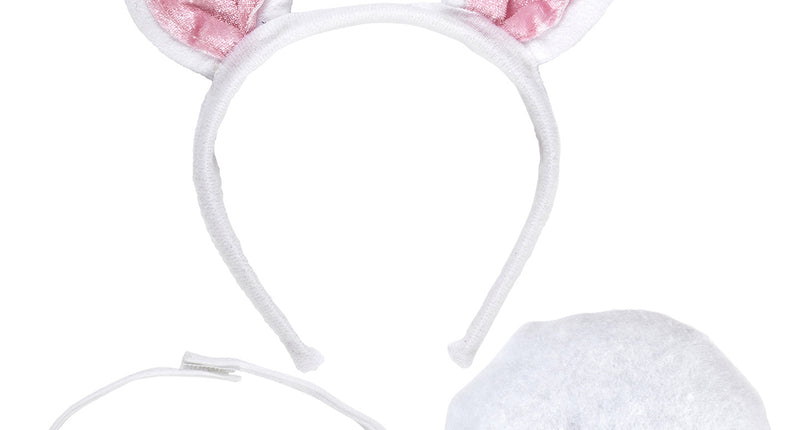 e-carnavalskleding-SYK Verkleedset bunny oren met strik en staart