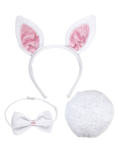 e-carnavalskleding-SYK Verkleedset bunny oren met strik en staart