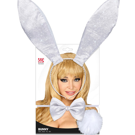 e-carnavalskleding-SYK Verkleedset bunny wit glitters