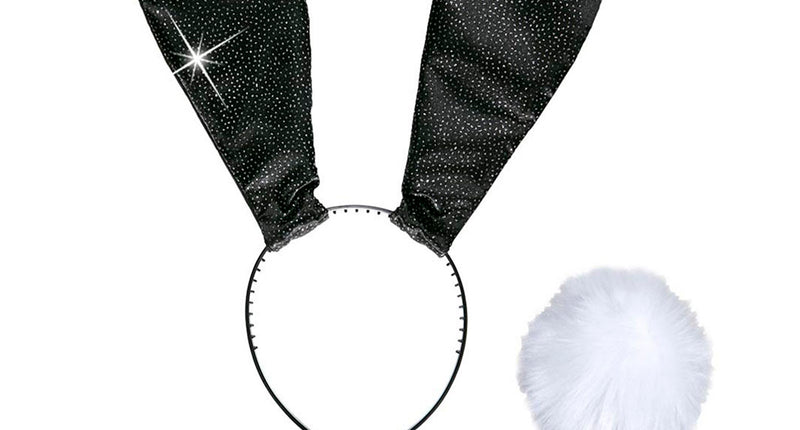 e-carnavalskleding-SYK Verkleedset bunny zwart glitters