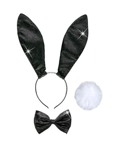 e-carnavalskleding-SYK Verkleedset bunny zwart glitters