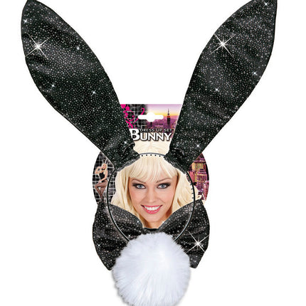 e-carnavalskleding-SYK Verkleedset bunny zwart glitters
