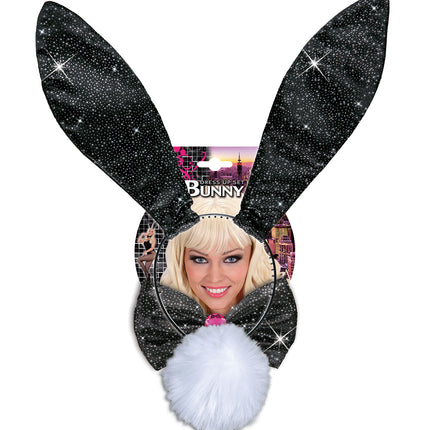 e-carnavalskleding-SYK Verkleedset bunny zwart glitters