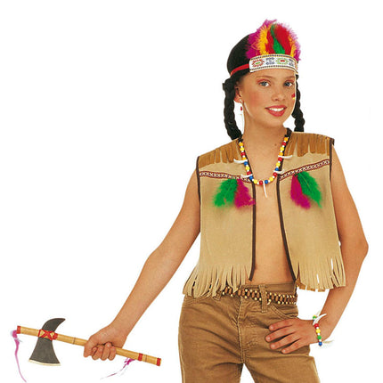 e-carnavalskleding-SYK Verkleedset indiaan vest verentooi en ketting