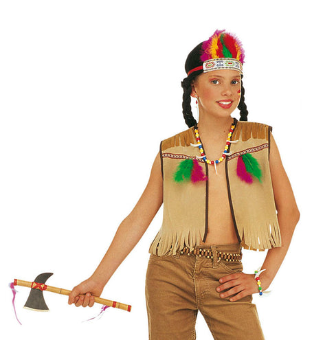 e-carnavalskleding-SYK Verkleedset indiaan vest verentooi en ketting