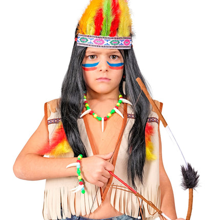 e-carnavalskleding-SYK Verkleedset indiaan vest verentooi en ketting