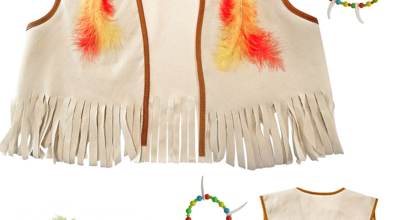 e-carnavalskleding-SYK Verkleedset indiaan vest verentooi en ketting