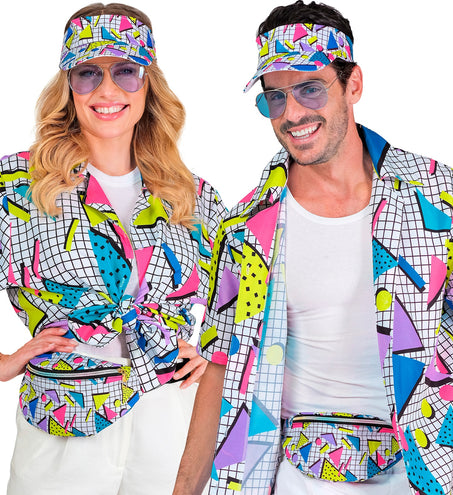 e-carnavalskleding-SYK Verkleedset jaren 80 funky fashion wit