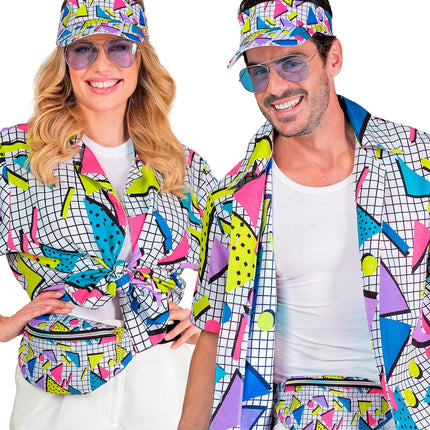 e-carnavalskleding-SYK Verkleedset jaren 80 funky fashion wit