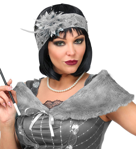 e-carnavalskleding-SYK Verkleedset Roaring  20's grijs