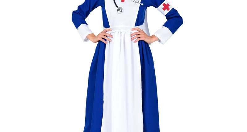 e-carnavalskleding-SYK Verpleegster jurk blauw