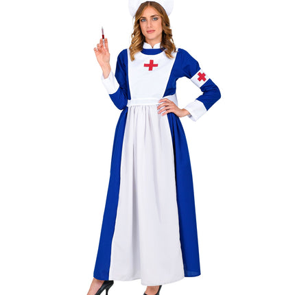 e-carnavalskleding-SYK Verpleegster jurk blauw
