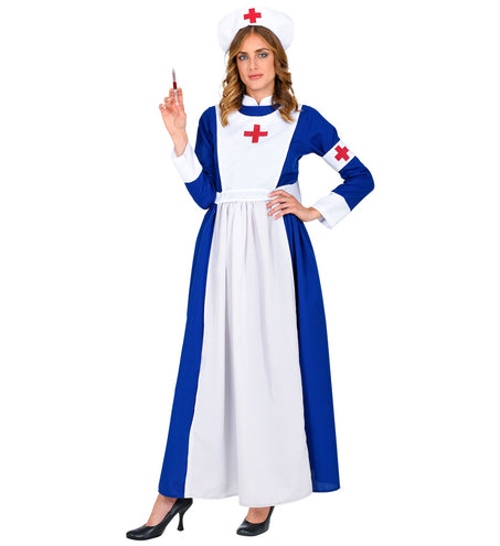 e-carnavalskleding-SYK Verpleegster jurk blauw