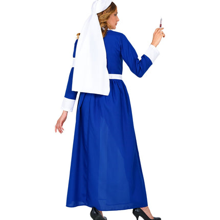 e-carnavalskleding-SYK Verpleegster jurk blauw