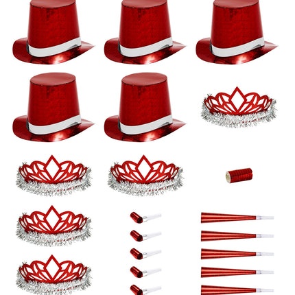 e-carnavalskleding-SYK Versierset Happy New Year rood
