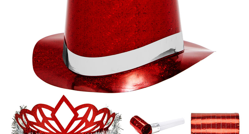 e-carnavalskleding-SYK Versierset Happy New Year rood