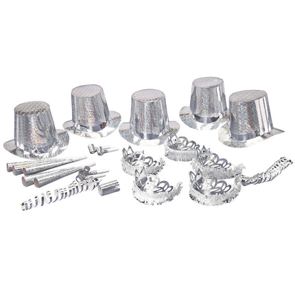e-carnavalskleding-SYK Versierset Happy New Year zilver