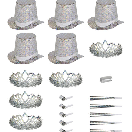 e-carnavalskleding-SYK Versierset Happy New Year zilver