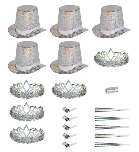 e-carnavalskleding-SYK Versierset Happy New Year zilver