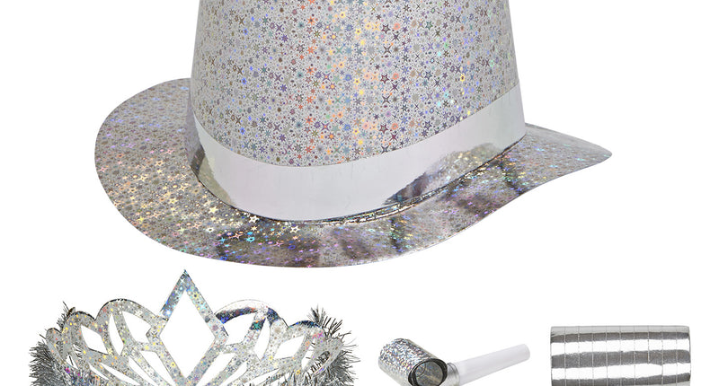 e-carnavalskleding-SYK Versierset Happy New Year zilver