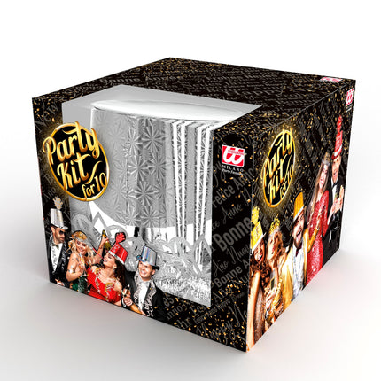 e-carnavalskleding-SYK Versierset Happy New Year zilver