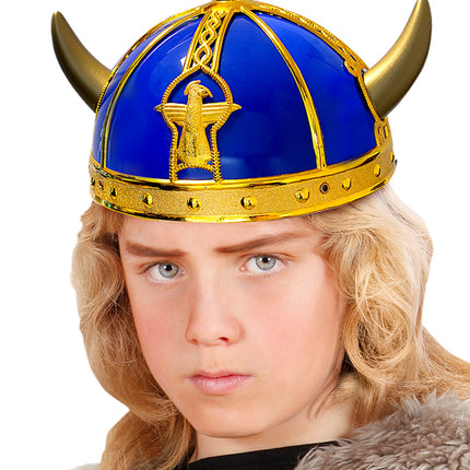e-carnavalskleding-SYK Viking helm blauw