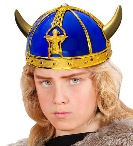 e-carnavalskleding-SYK Viking helm blauw