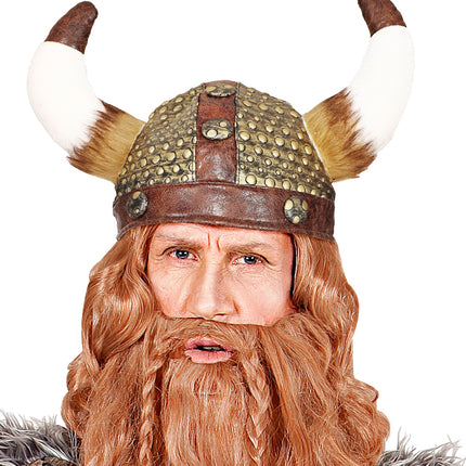 e-carnavalskleding-SYK Viking helm met hoorns van vacht