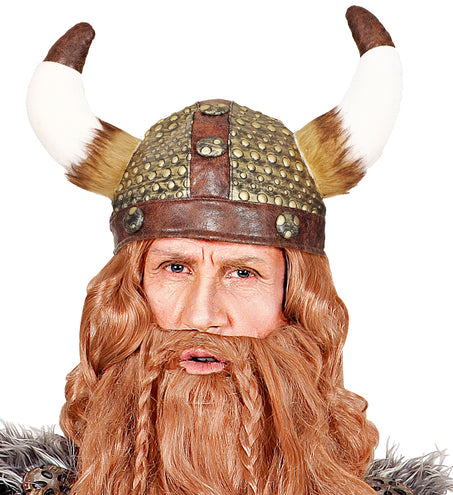 e-carnavalskleding-SYK Viking helm met hoorns van vacht