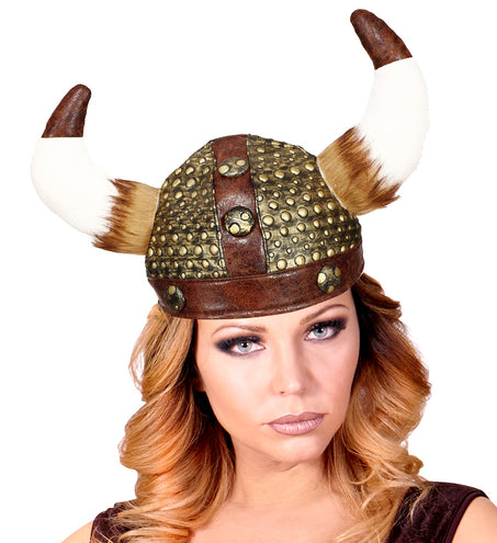 e-carnavalskleding-SYK Viking helm met hoorns van vacht