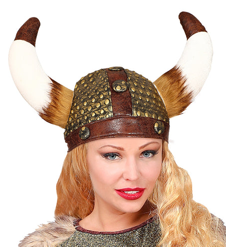 e-carnavalskleding-SYK Viking helm met hoorns van vacht