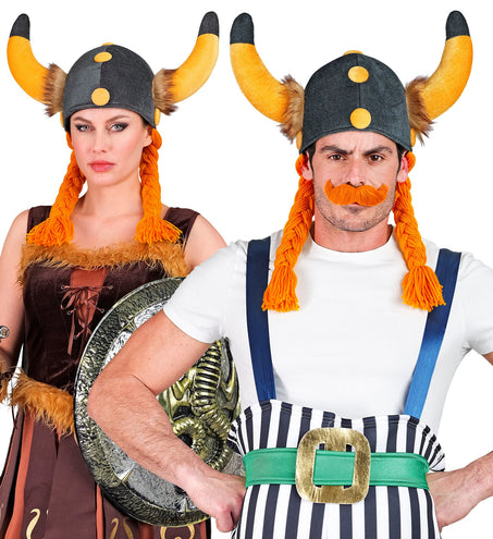 e-carnavalskleding-SYK Viking helm met vlechten