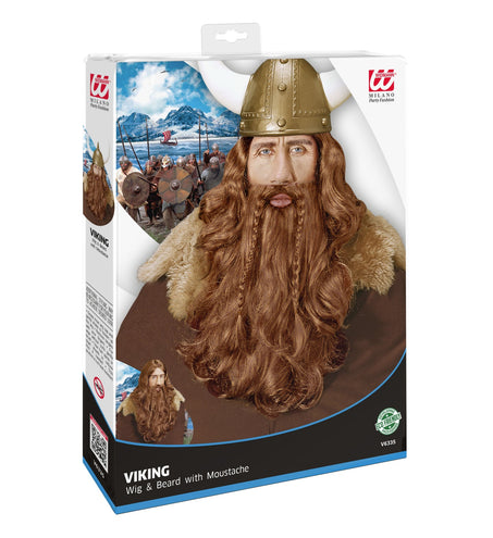 e-carnavalskleding-SYK Viking pruik met baard en snor blond