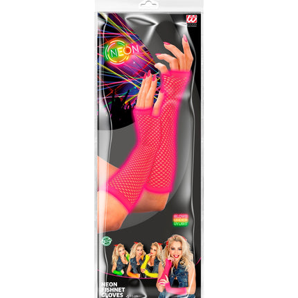e-carnavalskleding-SYK Vingerloze handschoenen lang roze