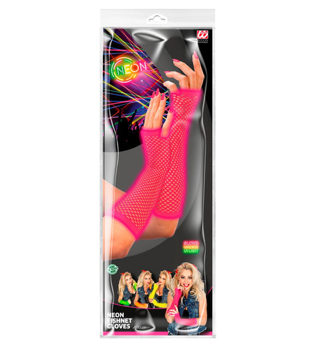 e-carnavalskleding-SYK Vingerloze handschoenen lang roze