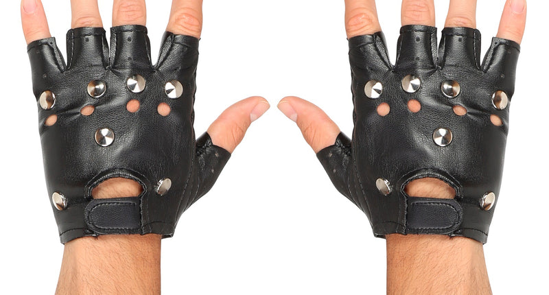 e-carnavalskleding-SYK Vingerloze handschoenen met studs