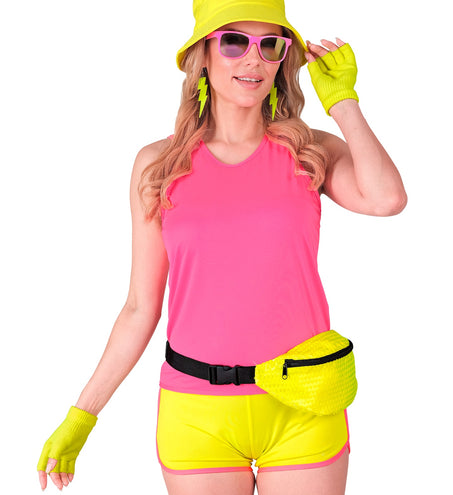 e-carnavalskleding-SYK Vingerloze handschoenen neon geel
