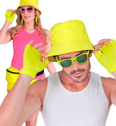 e-carnavalskleding-SYK Vingerloze handschoenen neon geel
